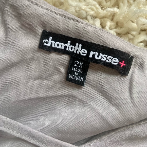 Charlotte Russe Lattice Shift Dress in Gray - Picture 3 of 5